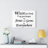 Funny ''Wash Your Hands'' Christian Gallery Wraps (white)