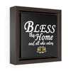 ''Bless this home and all who enters'' Framed Premium Canvas (Black)