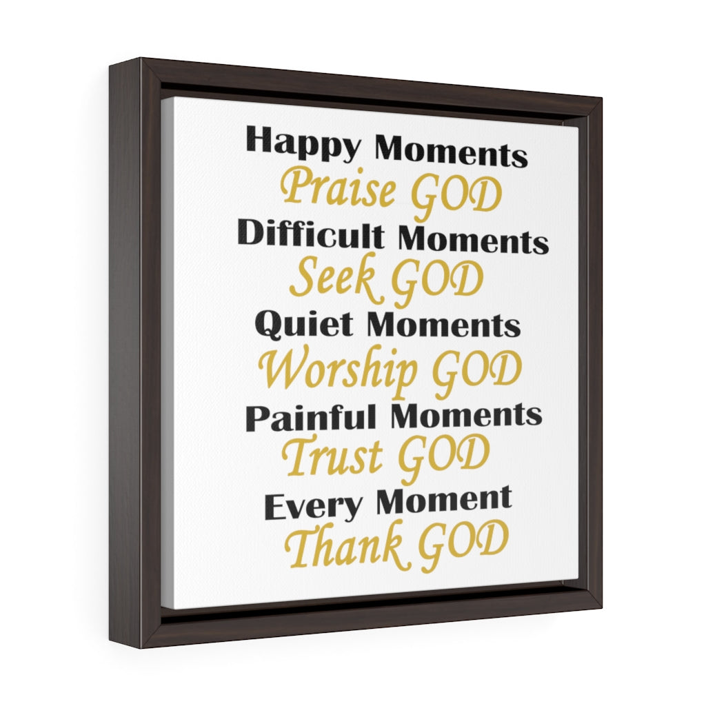 ''Everything GOD'' Framed Premium Canvas (white)