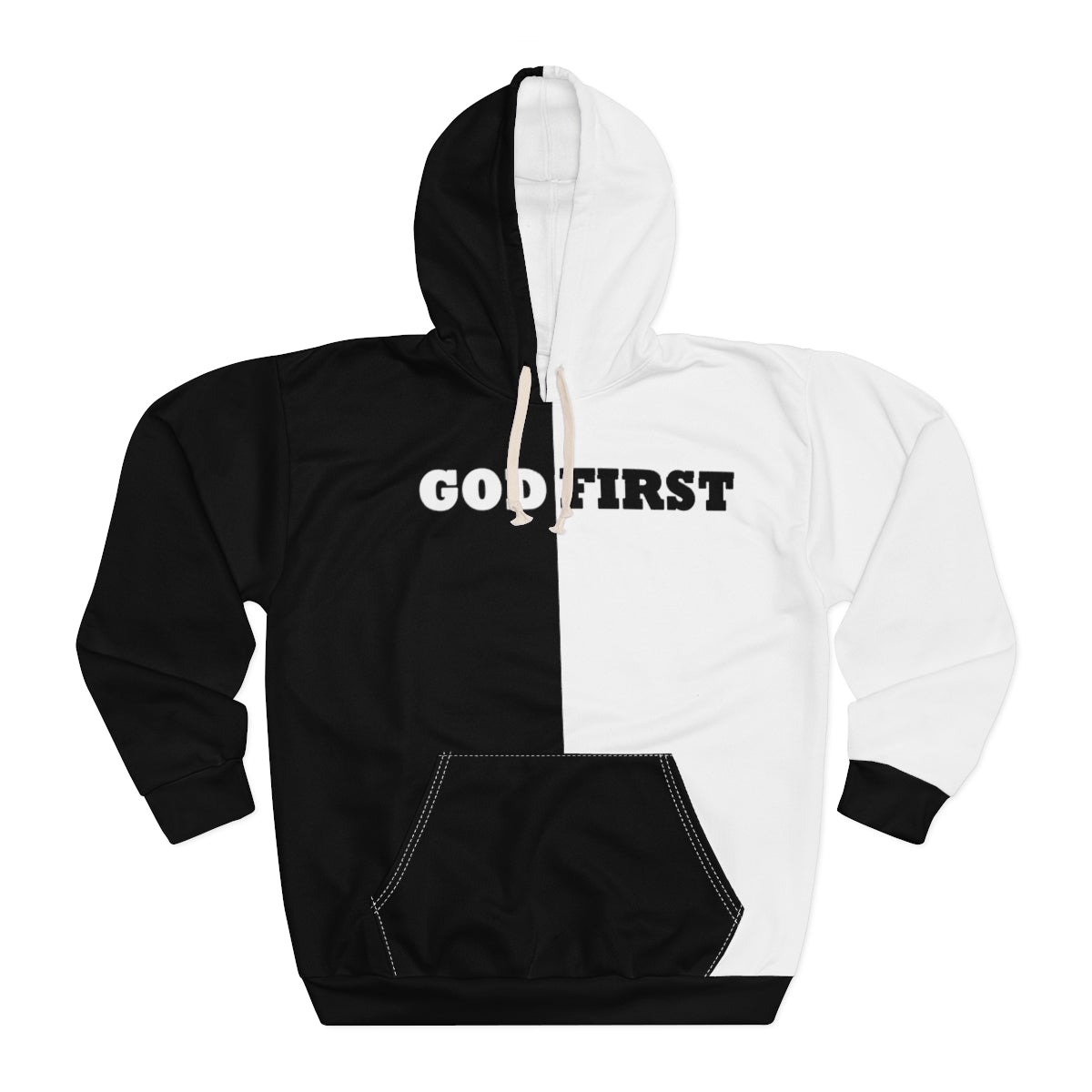 ''God First'' Black&White Hoodie - H.O.Y (Humans Of Yahweh)