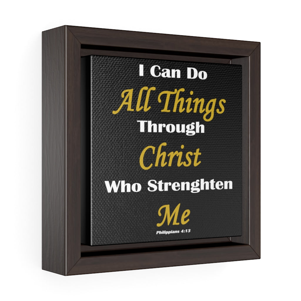 ''Philippians 4:13'' Framed Premium Canvas (Black)