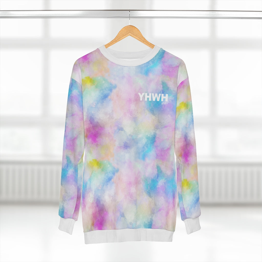 ''YHWH x יהוה‎'' Unisex Candy Tie-Dye Sweatshirt - H.O.Y (Humans Of Yahweh)