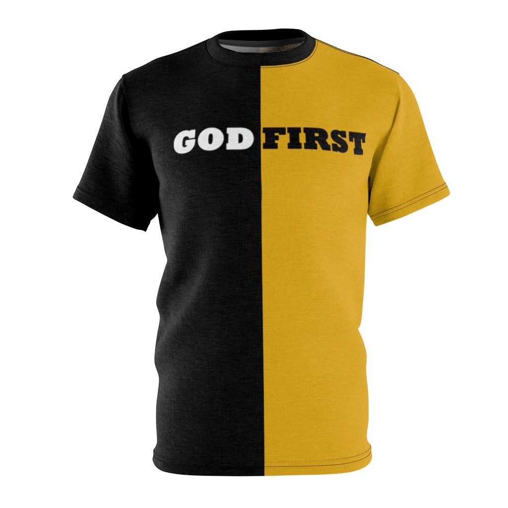 ''God First'' Black&Yellow Tee - H.O.Y (Humans Of Yahweh)