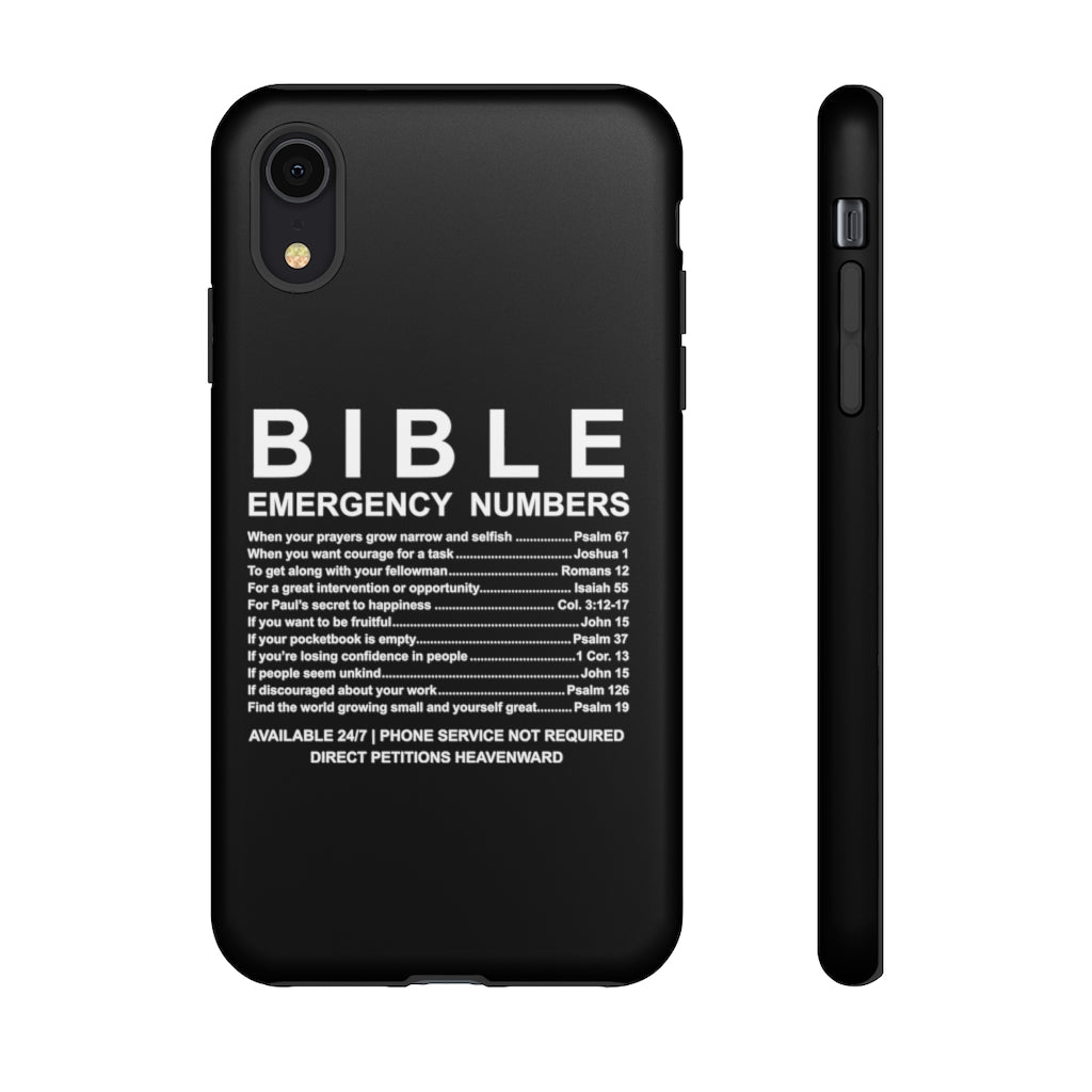 'Emergency Bible Numbers'' Black Phone Cases