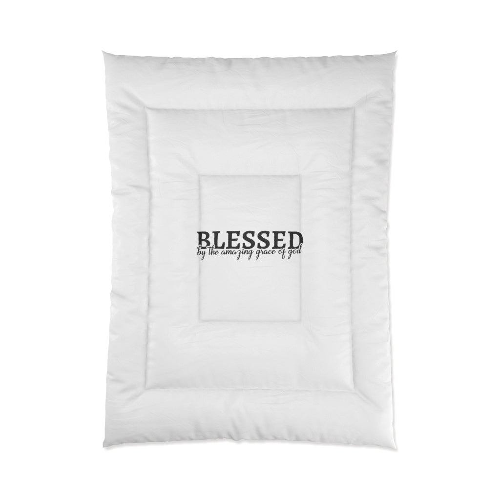 ''Blessed By The Amazing Grace Of God'' Comforter (White)