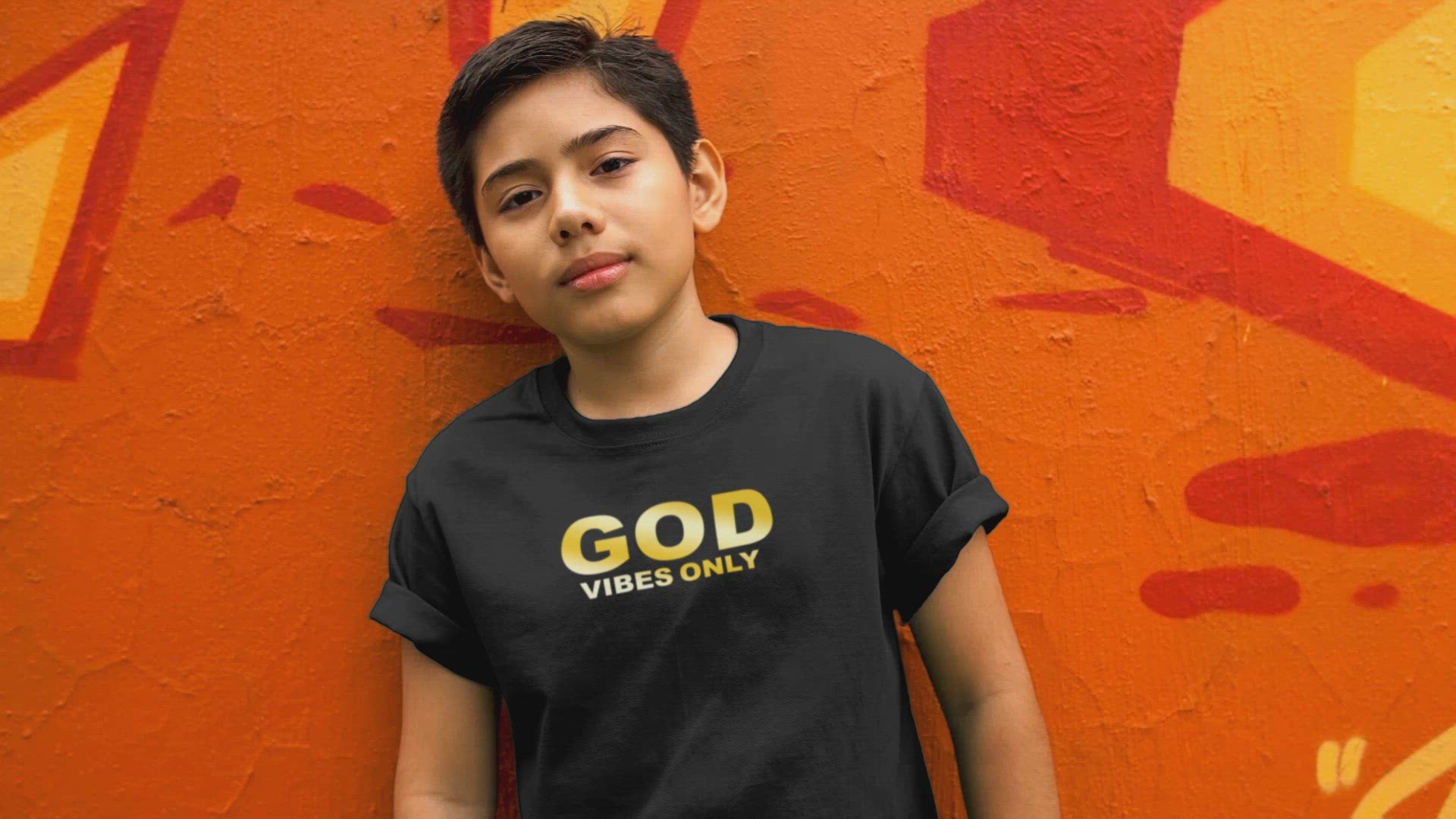 ''God Vibes Only'' Gold Edition Kids Tee