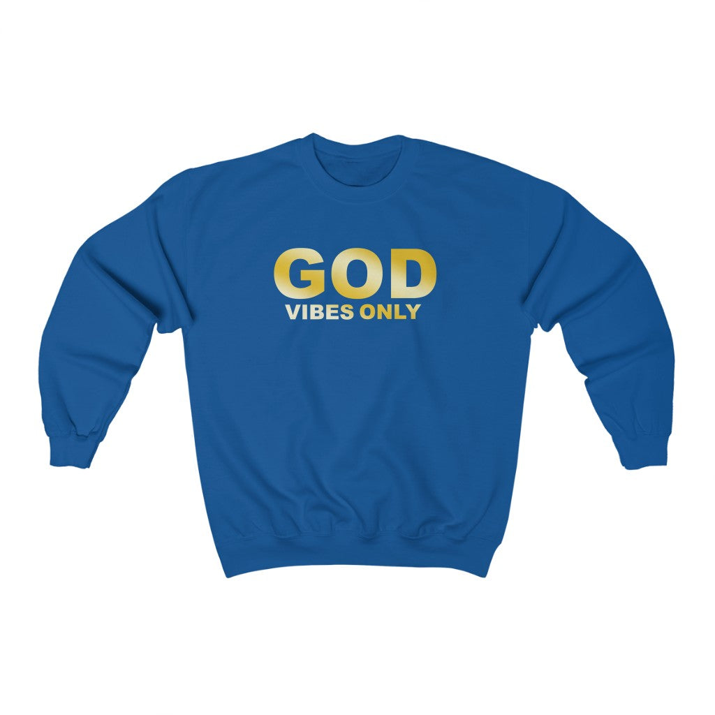 ''God Vibes Only'' Gold Edition Crewneck Sweatshirt - H.O.Y (Humans Of Yahweh)
