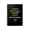 Load image into Gallery viewer, &#39;&#39;I can do all things through Christ...&#39;&#39; Black Notebook