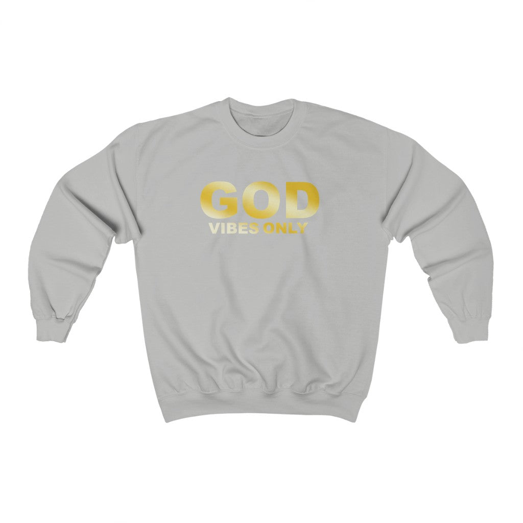 ''God Vibes Only'' Gold Edition Crewneck Sweatshirt - H.O.Y (Humans Of Yahweh)