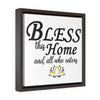 ''Bless this home and all who enters'' Framed Premium Canvas (White)