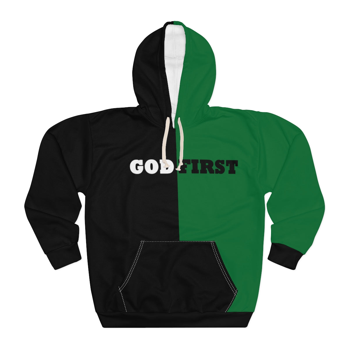 ''God First'' Black&Green Hoodie - H.O.Y (Humans Of Yahweh)