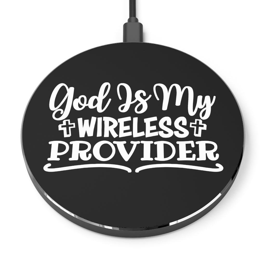 ''God is my wireless provider'' Black Wireless Charger